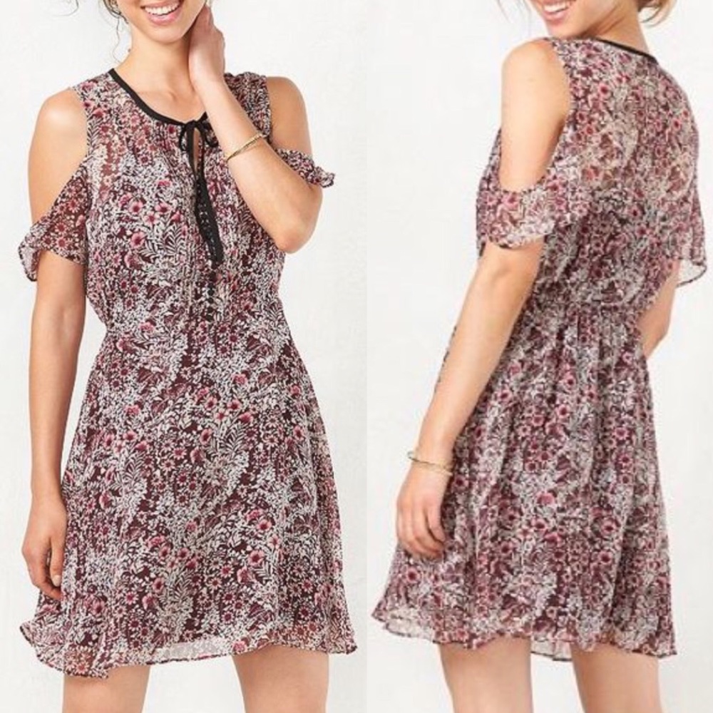Lauren Conrad NEW Floral Cold Shoulder Dress